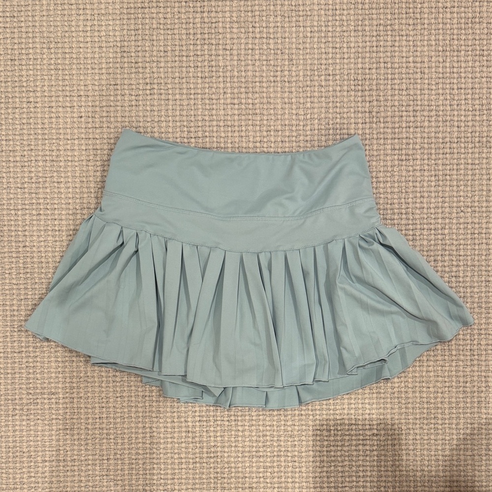 Goldhinge Pleated Mini Skirt in Light Blue